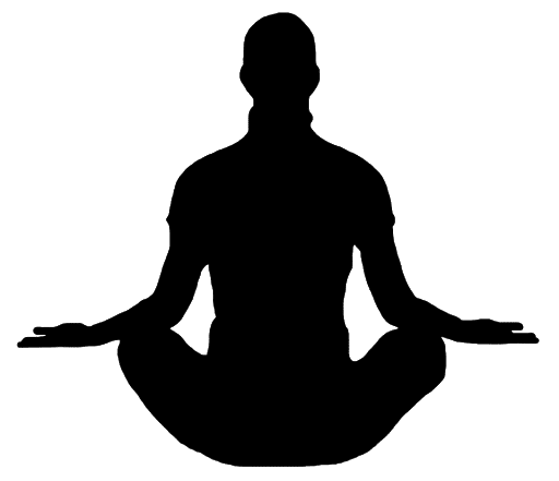 silhouette of person seated in yoga pose