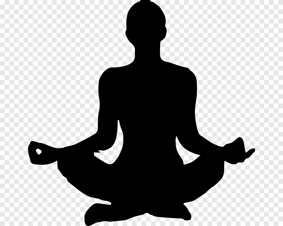 silhouette of person seated in yoga pose